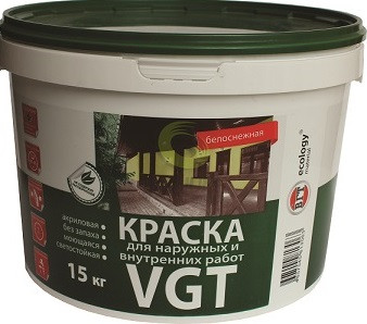 14780      Краска VGT ВД-АК-1180  моющ.вн/нар."Белоснежн." 15,0кг <VGT0141>