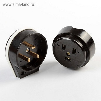 62552   Разъем РШВШ 32А 250В 2Р+РЕ карболит (3гн) Smartbuy SBE-IS2-250-C