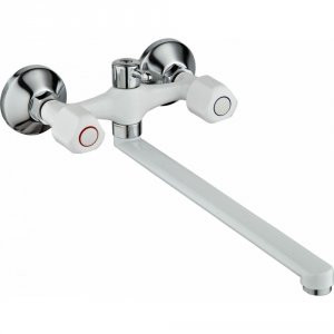39341   Смеситель ванна вентельн. POTATO P22324-7 WHITE (БЕЛЫЙ) EURO (дл.пл.гус.евро)