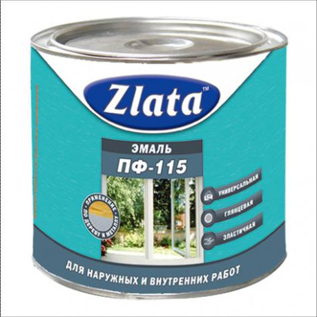 34125   Эмаль ПФ-115 Зеленая 0,8кг ZLATA  <ФТ03560 >