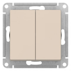 61045   Переключатель Schneider AtlasDesign 2-кл. мех.Проходн. (БЕЖЕВ) ATN000265