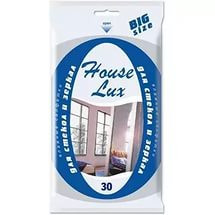 25344      Салфетки влажн.  30шт House Lux №30/ д/стекла, зеркал/метал.поверхн/кожи,  уп