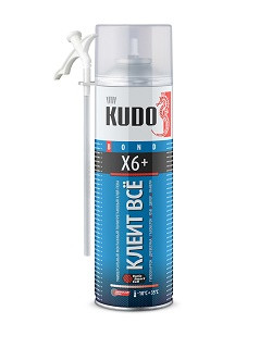 32446   Пена КЛЕЙ  Ручная  KUDO  X6+ Клеит всё  650мл всесезон