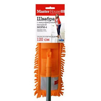 22211      Швабра с насадк. микроф./шенилл Лапша/13*43см руч.120см 60293 Фламенко МОРМ-4 Mr House <601025>
