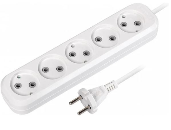 62082   Удлинитель SmartBuy 5гн.  3м б/з 10А 2,2кВт ПВС 2*1,0 белый <SBE-10-5-03-N>