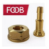59180   Штуцер ГАЗ ЛЕВАЯ резьба гайка М22  LH, шланг 6/9мм, FOOB F10.12.1 латунь