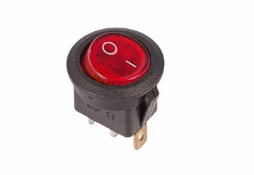 47040      Выключатель клавишн. 250V  6А (3с) ON-OFF REXANT (DuWi) кругл., красн.подсвет.  <26848 2>