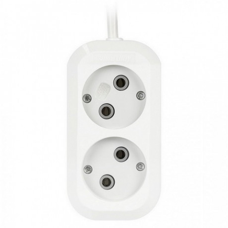 60400   Удлинитель SmartBuy 2гн.  3м c/з 16А 3,5кВт ПВС 3*1,0 белый <SBE-16-2-03-Z>