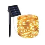 48448   Светильник сад.-парк. солн.бат. СТАРТ гирлянда 100Led МЕДЬ Роса 12м