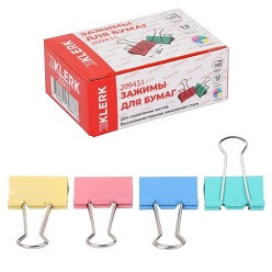 34072   Биндер 32мм Klerk, цвета ассорти, шт <209431>
