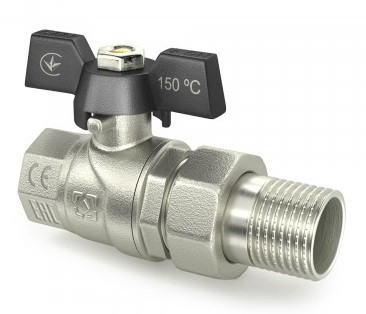 33816   Кран шаровый с американкой 3/4" УСИЛЕН. RAFTEC BLACK Germany DRBS2 (PN40) ЧБ / 005493