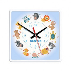 27343   Часы настен. Centek СТ-7103 Kids 25*25см, (квадрат) плавный ход <368435>
