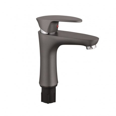 30467 Смеситель ПЛАСТИК. умывальн. Ø40 PLAMIX CEZAR-001 SET Graphite (к-кт шланги) 54277 Арт