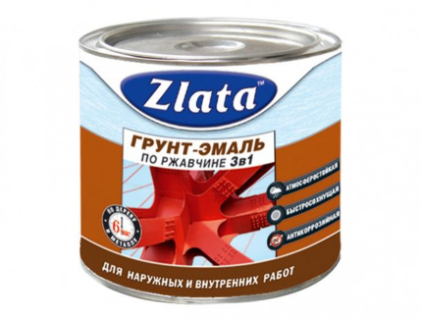 Грунт-эмаль 3в1 ZLATA Зеленая 2,4кг <СТ0004027>