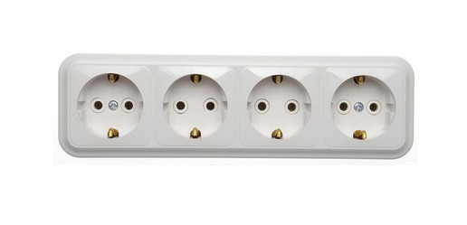 51450   Розетка накл. Bylectrica (Пралеска) Белая 4-я с/з, РА16-266