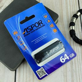 38776 Флешка 64G USB 2.0 Aspor PK_TG121GY (графит) нс