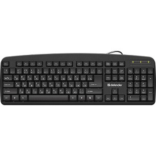 46262   Клавиатура проводная Defender Office HB-910 45910 USB, черный <400617>