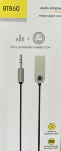 52808      Дата-кабель USB на Aux Jack3,5 Адаптер (Black) AUX-Bluetooth <BT860>