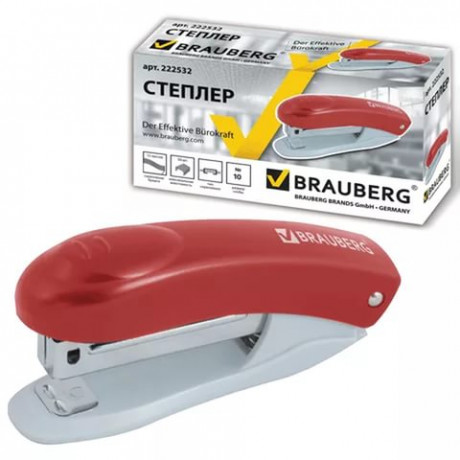 40818   Степлер канцеляр. № 24/6-26/6 BRAUBERG  до 25л, ассорти <272748>