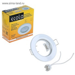 60030   Светильник встр. Ecola MR16 GU5.3 DL90 плоск. Белый 30х80 Light FW1621EFY