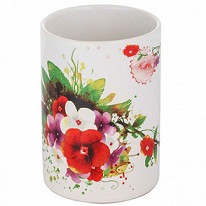 17579   Стакан д/ванной керамика "Летнее настроение" TU-SUM 006514 Рыж.кот