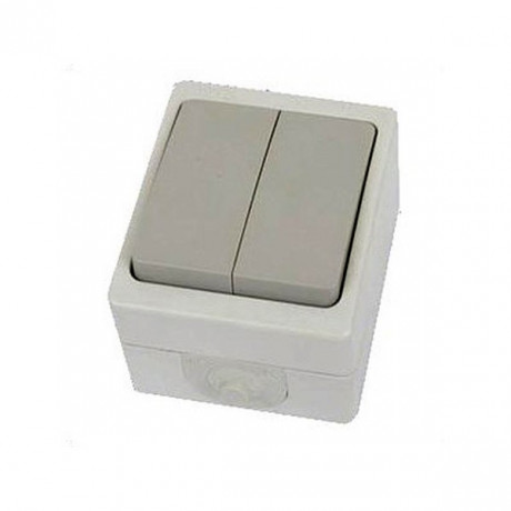 34473 Выключатель накл. влагоз. TDM ВУОКСА Серый 2кл 10А IP54 <SQ1803-0002>