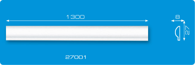 02855      Молдинг ФОРМАТ 27001 =8х27мм*1.3м (уп.200) шт
