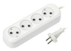 26445   Удлинитель SmartBuy 4гн.  5м б/з 10А 2,2кВт ПВС 2*1,0 белый <SBE-10-4-05-N>
