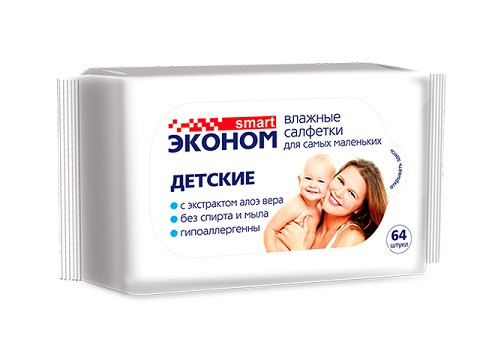 35184   Салфетки влажн. детск.120шт/Эконом smart №120,  1уп.