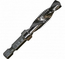 37566      Метчик сверло М 6 х1,0 х57мм хвост HEX 1/4  ПРАКТИКА <774-993>