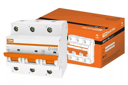 13200 Авт Выключатель TDM Electric BA47-100 3р.100А 4,5кА "С" SQ0207-0077