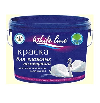 14188   Краска для влажных помещ. МОЮЩАЯСЯ белая в/д White Line  1,3кг <61413/09253>