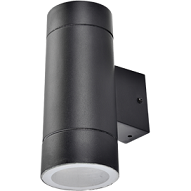 37843   Светильник накл. IP65 Ecola 2хGX53 8013A Цилиндр Пласт.Черный PB53C2ECH (205*140*90)