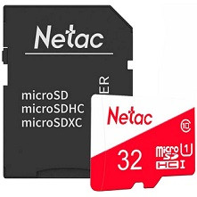 01207   Карта памяти Micro SD HC 32GB C10 Netac P500 Eco с адаптером <553925>