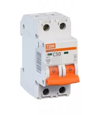 09448      Авт Выключатель TDM Electric BA47-29 2р. 50А  4,5кА "С" SQ0206-0098