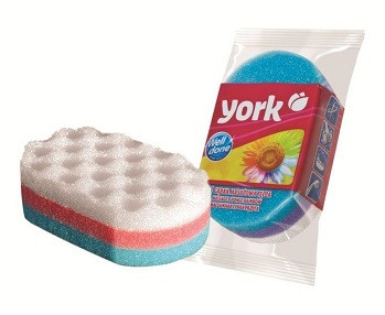 08285 Мочалка губка банная массажная York Радуга 14,5*9,5*5см овал, шт <768401>