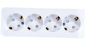52413   Розетка накл. Schneider Electric BLANCA Белая 4-я С/З защ.шторк. BLNRA011411