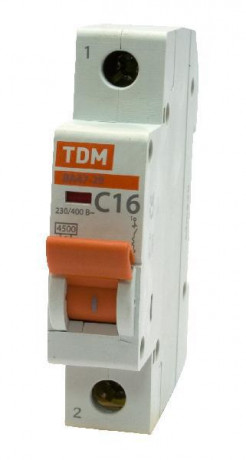 18776   Авт Выключатель TDM Electric BA47-29 1р. 16А  4,5кА "С" уп.12 SQ0206-0074, шт