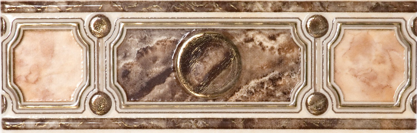 13385      Бордюр PIETRA коричн.широкий 23х7,5 Итеркерама 031