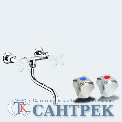 21502 Кран ВРК ПЛАСТИК Моно Настенный 1/2" Н.Р. ЭВЕРЕСТ В42-338 Белый (руч.шар) 99617 Арт