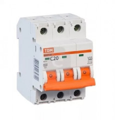 09450      Авт Выключатель TDM Electric BA47-29 3р. 20А  4,5кА "С" SQ0206-0110