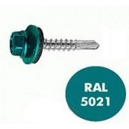 32499   Саморез кровельн. по мет. 5,5*19 с буром RAL 5021 Синяя вода (Бирюза) / Daxmer