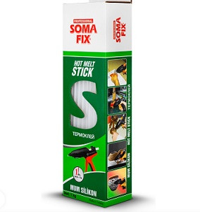 55732      Стержни клеевые  7,4мм*300мм прозрачн.(78шт/уп1кг) S84 Soma Fix  /уп