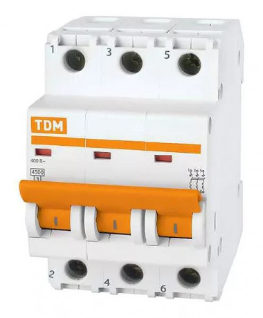 20960      Авт Выключатель TDM Electric BA47-29 3р. 63А  4,5кА "С" (в уп.2) SQ0206-0115