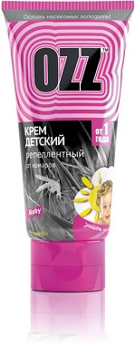 33405 Крем от укусов кровосос. OZZ-beby Репеллентный (от 1 года) 50мл (2-3ч)
