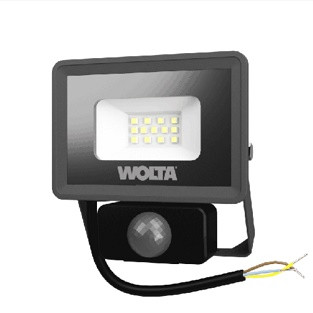 50346      Прожектор LED 10W с датч.движ. IP65, 5700К WOLTA WFL-10W/06S 900лм Черный