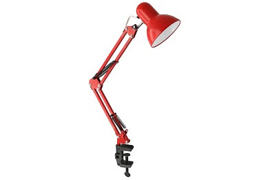 41175 Светильник струбцина 60Вт, E27 Красный UF-312P CO4 230B Ultraflash /12896