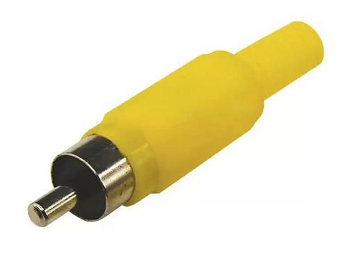 47321      Разъем штеккер (папа) RCA желтый пайка REXANT <14-0402>
