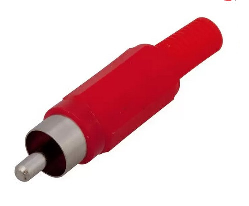 47322      Разъем штеккер (папа) RCA красный пайка REXANT <14-0403>