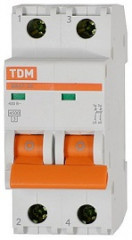 21496      Авт Выключатель TDM Electric BA47-29 2р. 10А  4,5кА "С" (в уп.4)